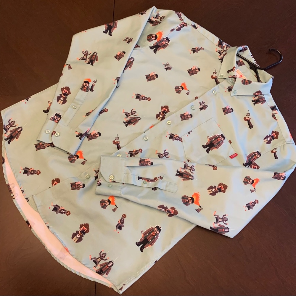 Home Alone Wet Bandits Long Sleeve ButtonUp Oxford